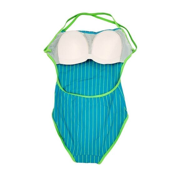 Y2K Green Stripes Swimwear Size: Small - Picture 2 of 9